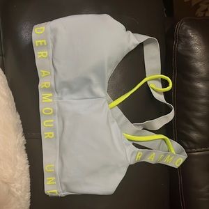 Blue with neon green letters